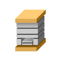 Upínací deska přesazená přes délku rámu