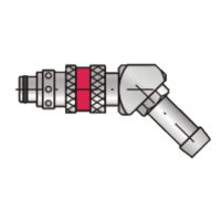 Rychlospojka s trnem pro hadici, 45°