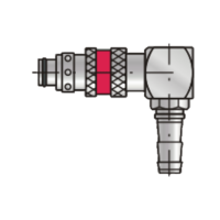 Rychlospojka s trnem pro nástrčnou hadici, 90°