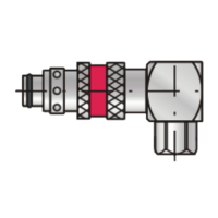Rychlospojka s vnitřním závitem, 90°