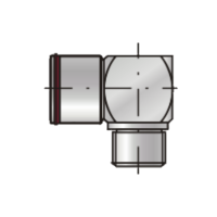 Náustek s vnějším závitem, 90°