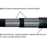 Hydraulická hadice, zakončení rovné-zahnuté