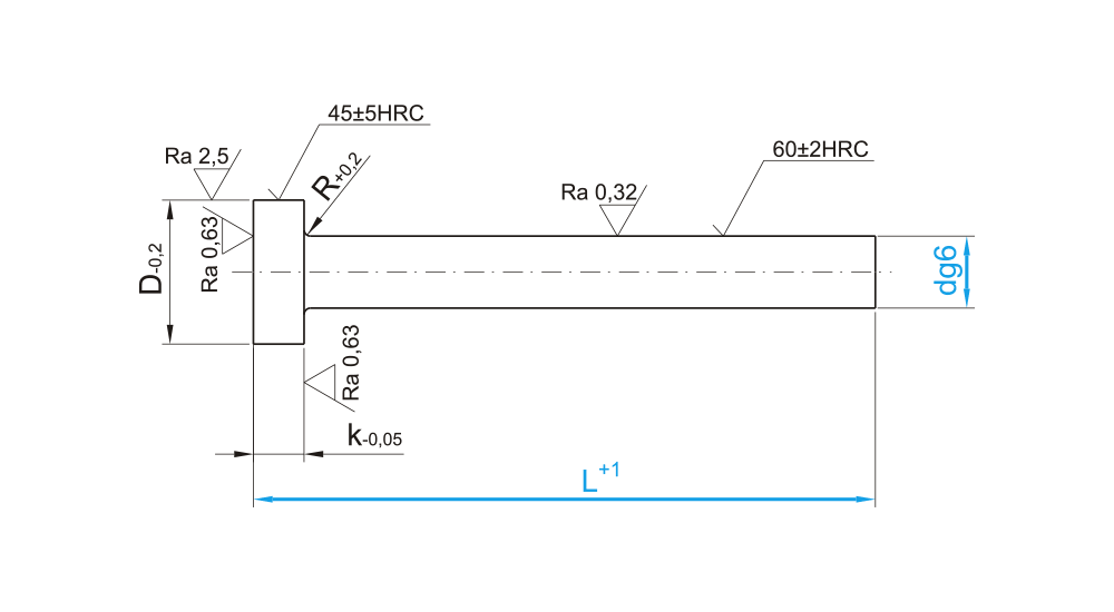Vyhazovač válcový kalený