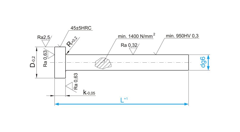 Vyhazovač válcový nitridovaný
