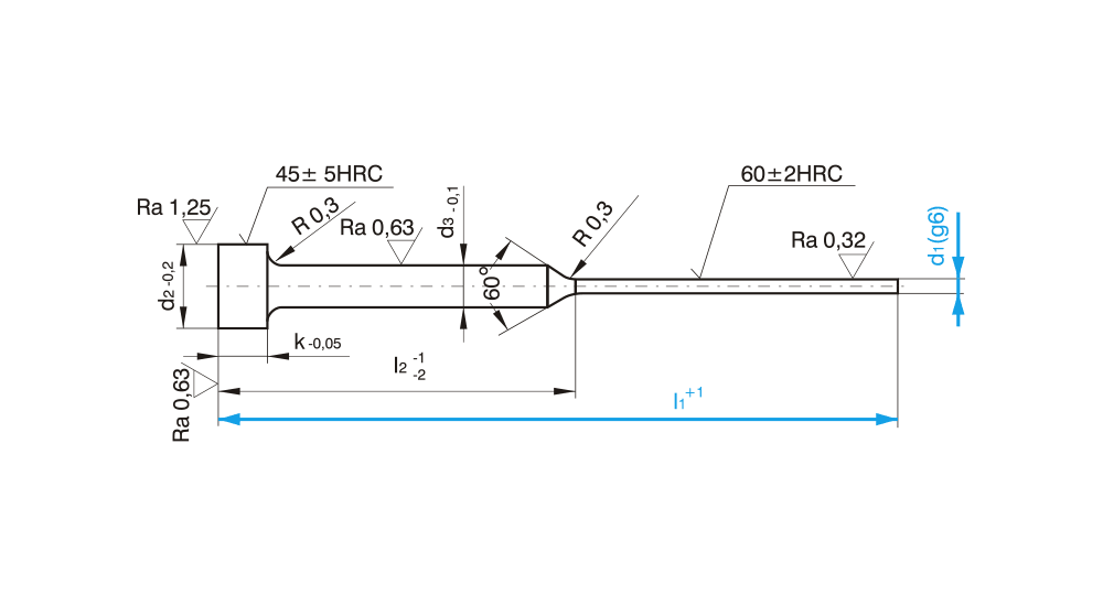 Vyhazovač osazený kalený