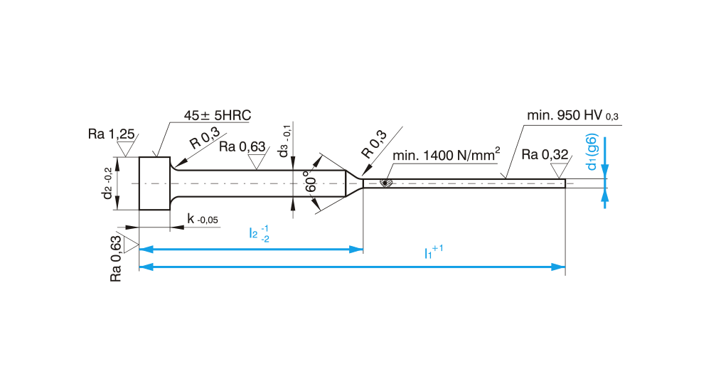 Vyhazovač osazený nitridovaný