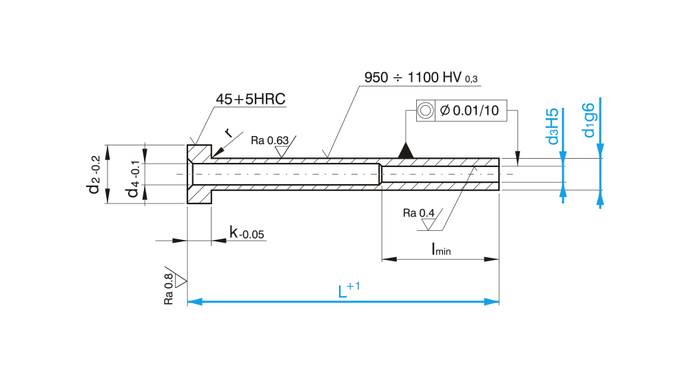 Vyhazovač trubkový nitridovaný