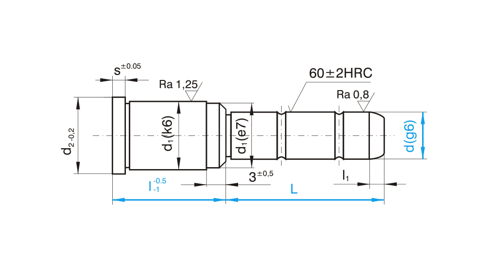 Vodicí sloupek bez středicího nákružku
