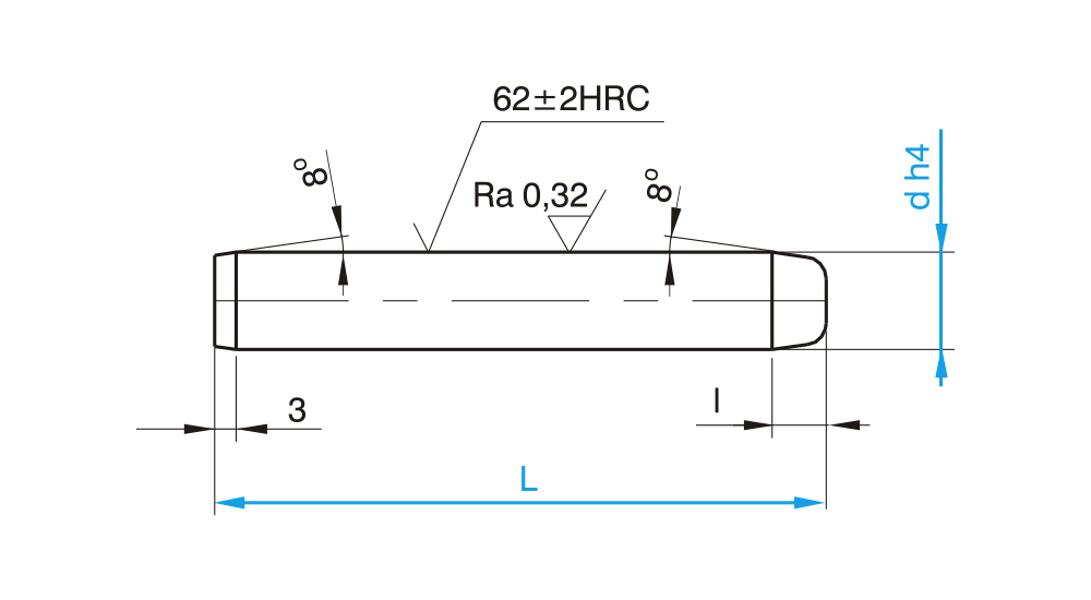 Vodicí kolík bez hlavy