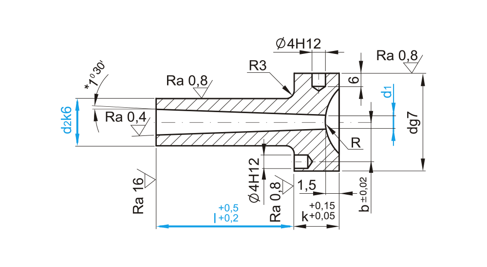 Vtoková tryska 1,5° s rádiusem