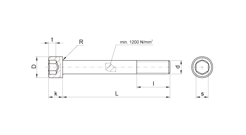 Imbusový šroub 12.9, DIN912