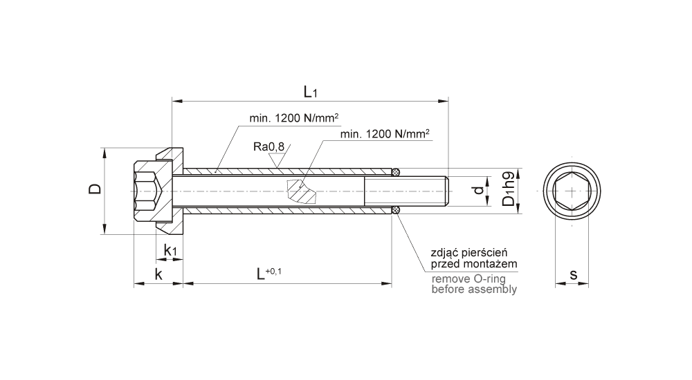 Vodicí šroub s dorazem