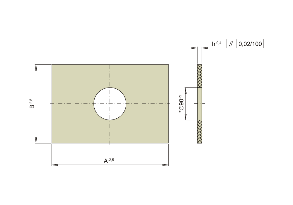 Izolační deska 600 N/mm2, s otvorem
