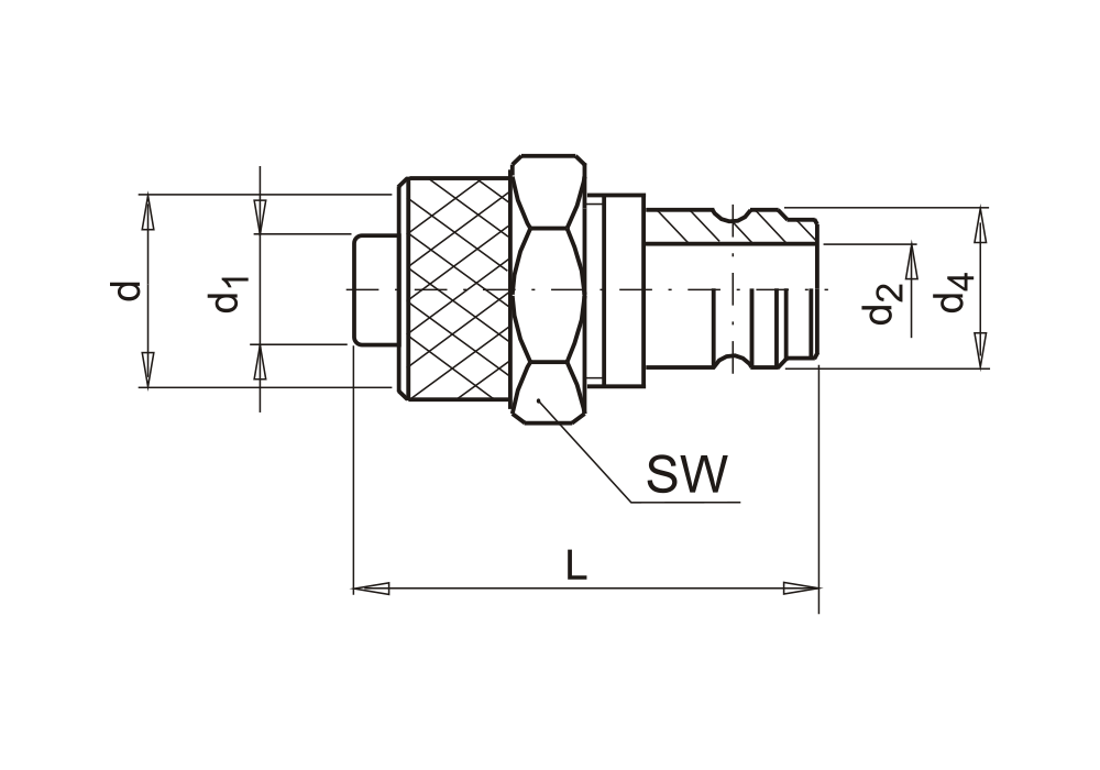 Koncovka pro tlakový vzduch, s náustkem