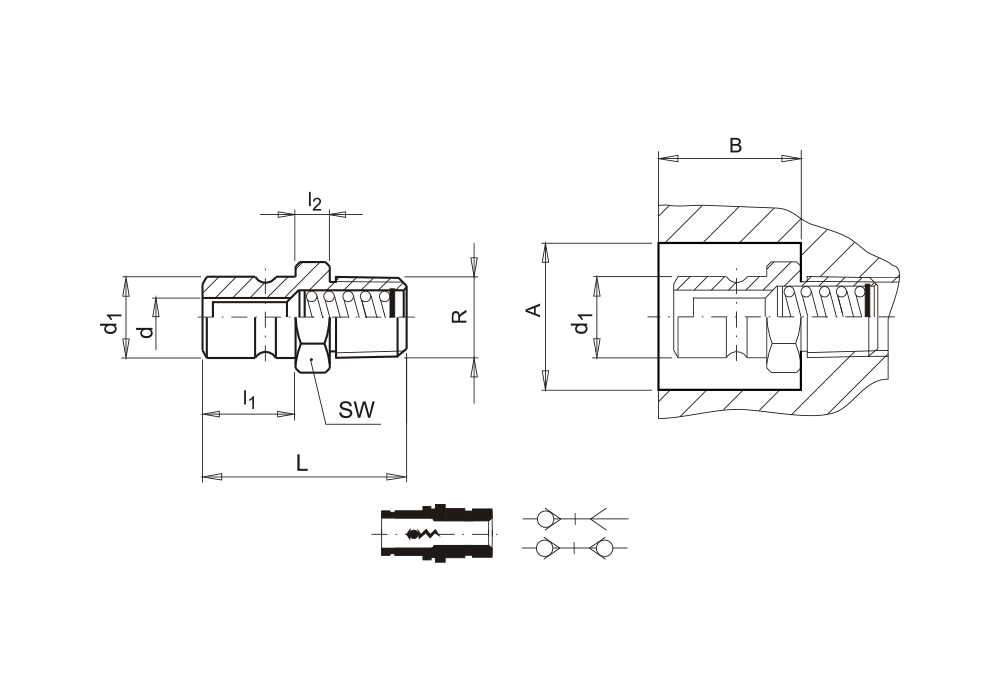 Náustek s vnějším závitem