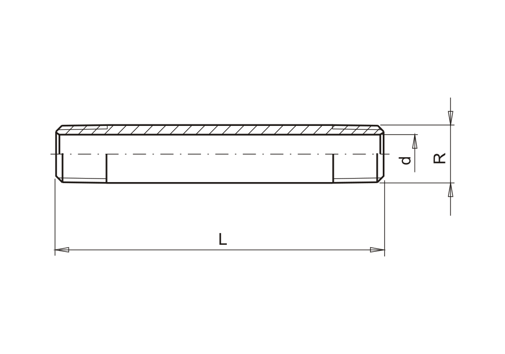 Nástavec, závit vnější - vnější