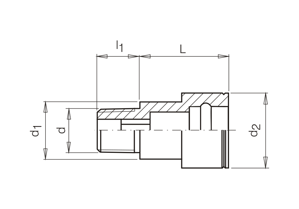 Náustek s vnějším závitem