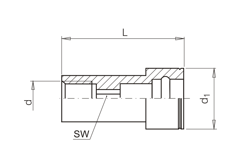 Náustek s vnitřním závitem