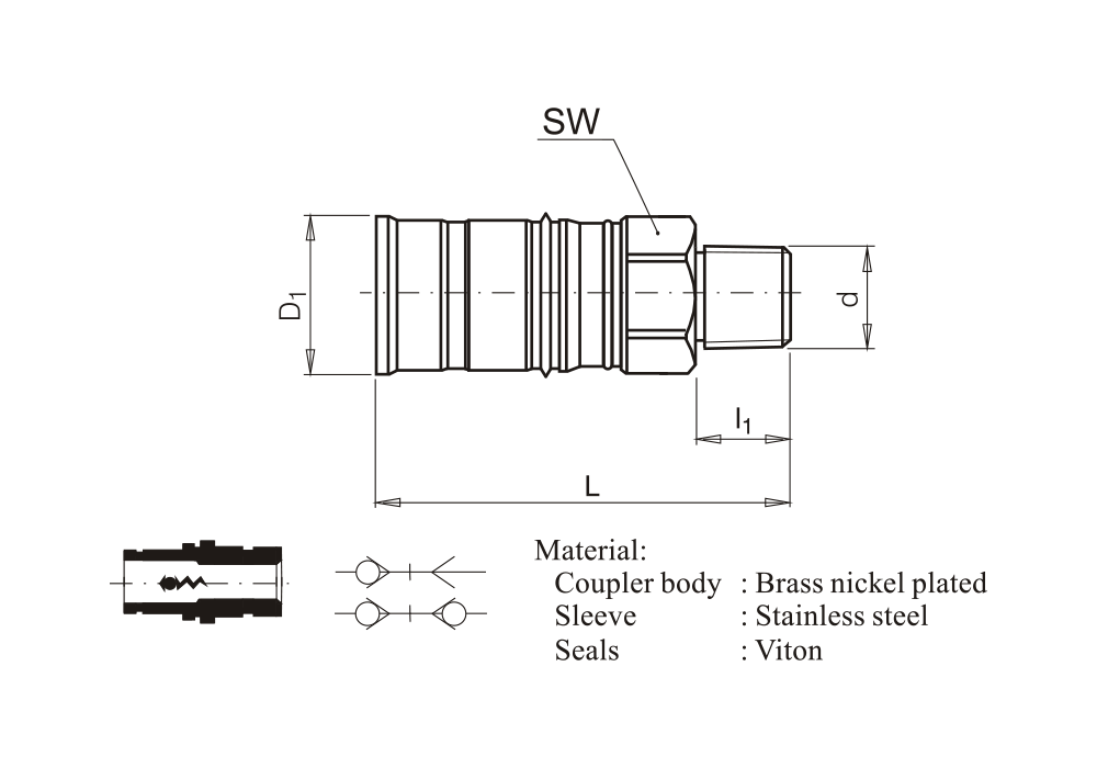 Rychlospojka s vnějším závitem