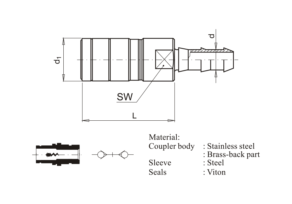 Rychlospojka s trnem pro nástrčnou hadici