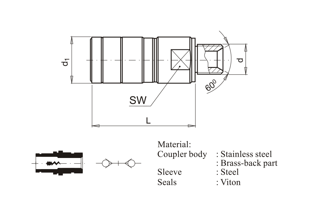 Rychlospojka s vnějším závitem