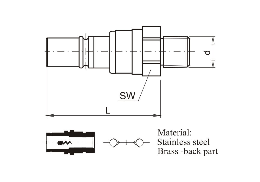 Náustek s vnějším závitem