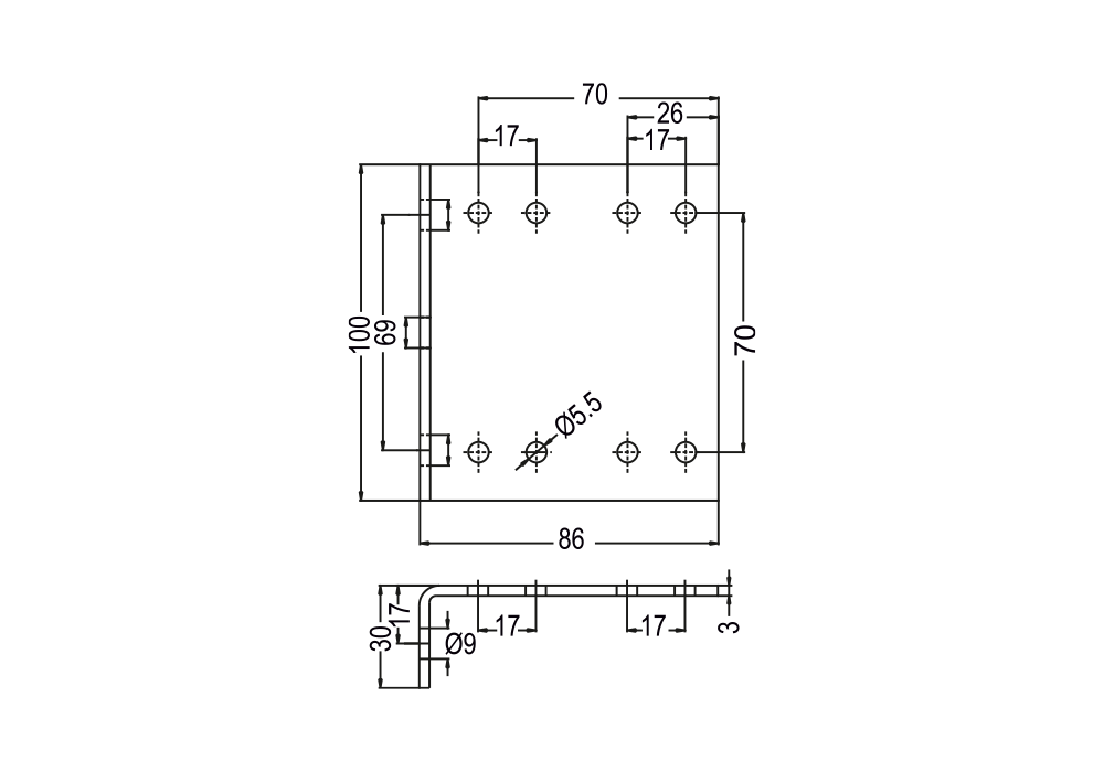 Držák mosazného rozvaděče (plotna)