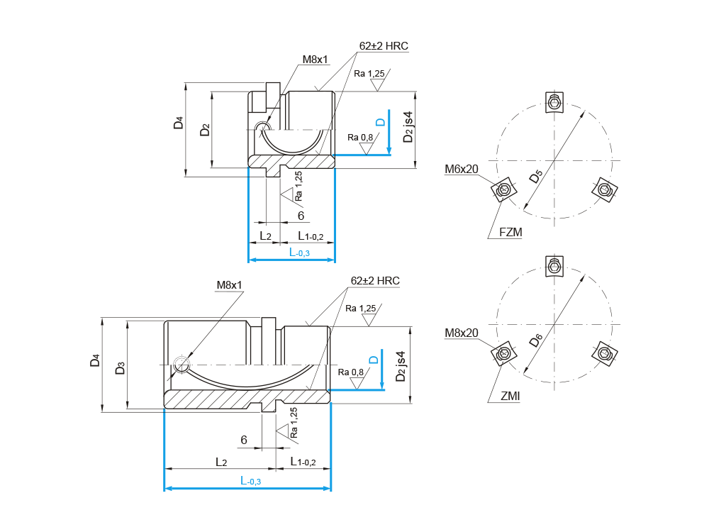Vodicí pouzdro ocelové
