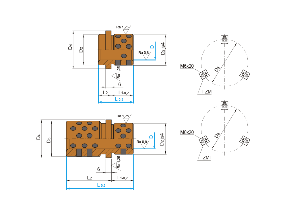 Vodicí pouzdro samomazné