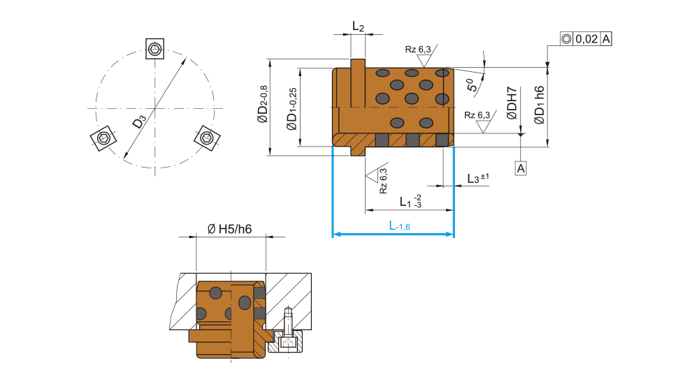Vodicí pouzdro samomazné