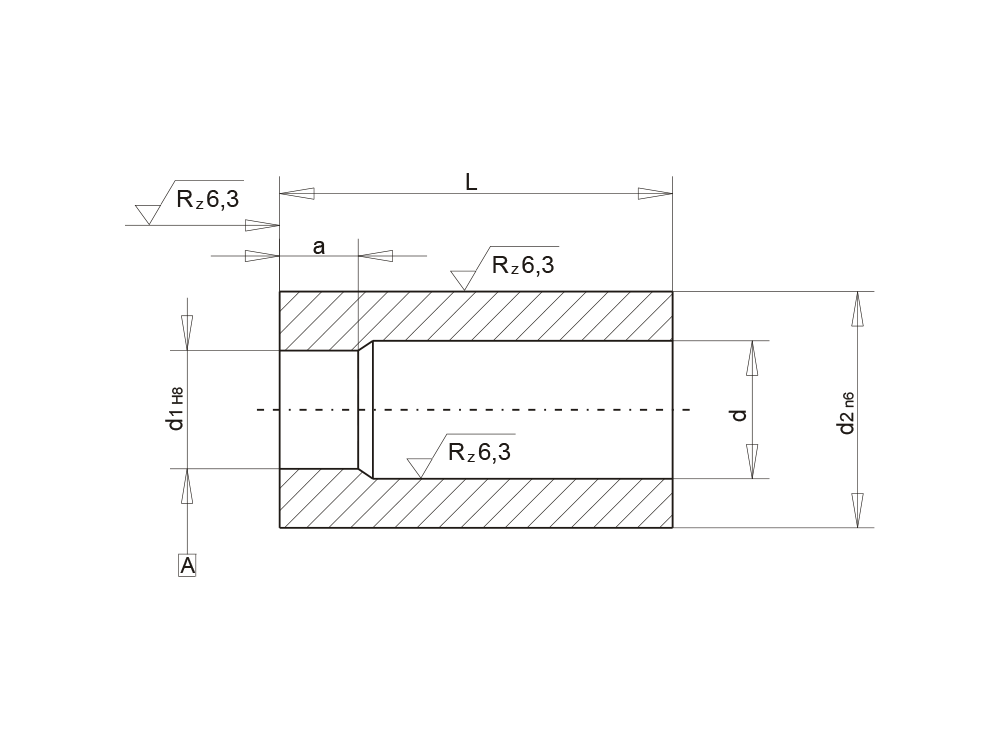 Střižné pouzdro bez nákružku DIN 9845-A