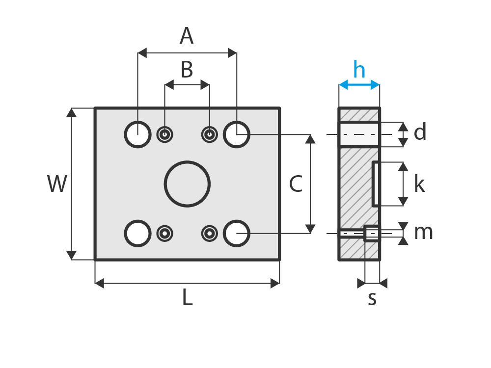 Upínací deska přesazená přes délku rámu