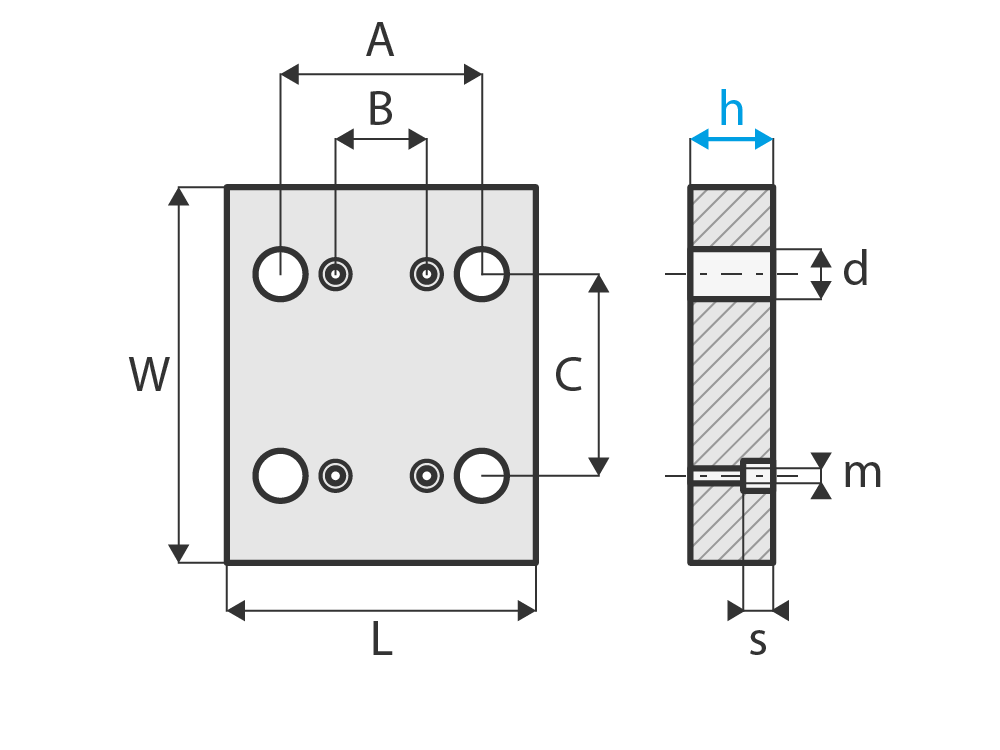 Upínací deska přesazená přes šířku rámu