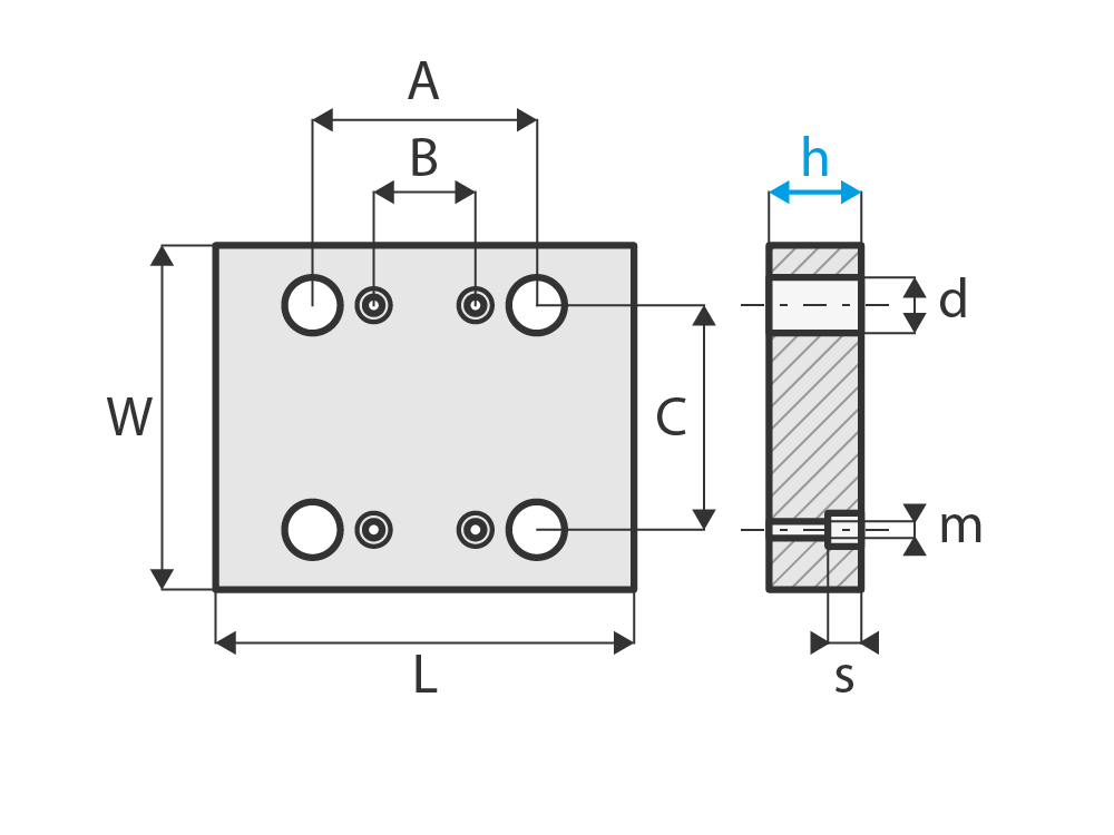 Upínací deska přesazená přes délku rámu