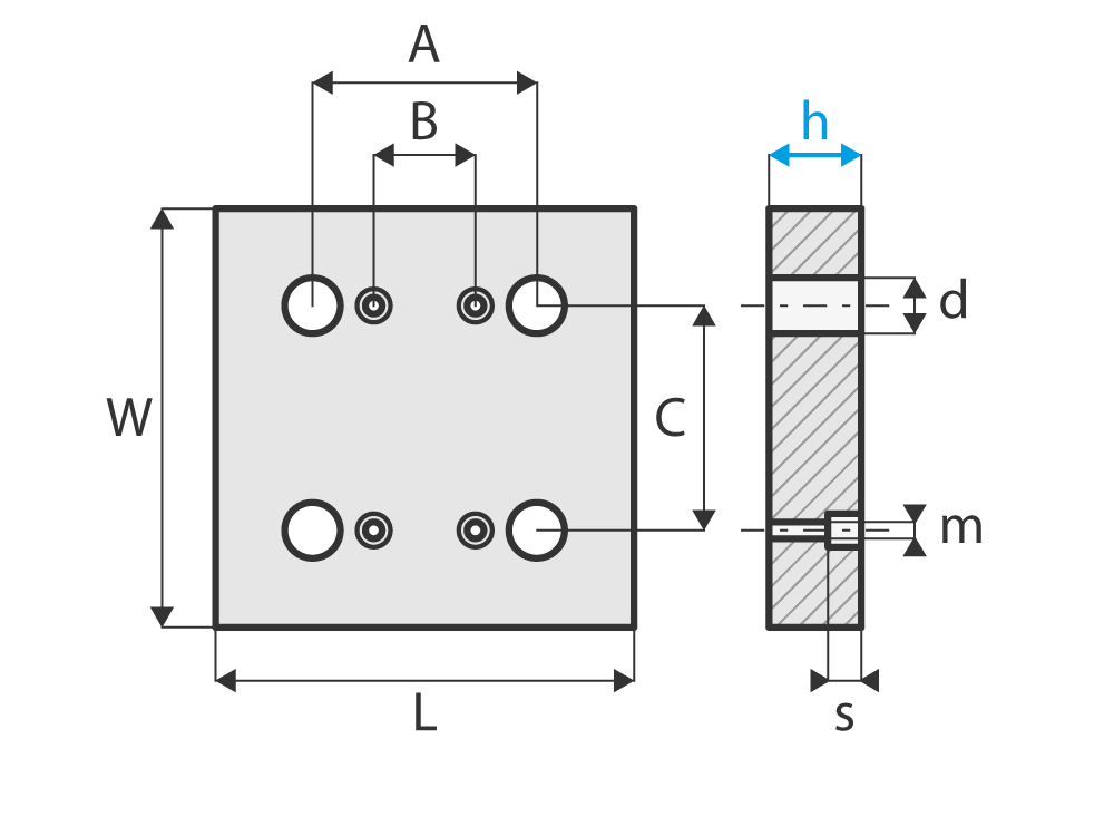 Upínací deska přesazená přes délku i šířku rámu