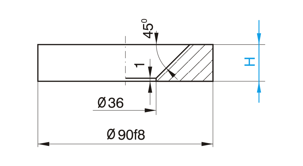 Středicí kroužek s otvorem, D=90