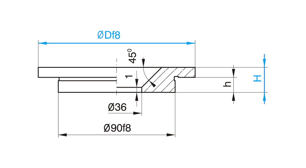 Středicí kroužek s otvorem, D=100-250
