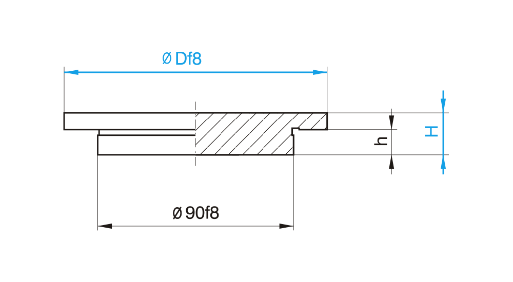 Středicí kroužek bez otvoru, D=60-80