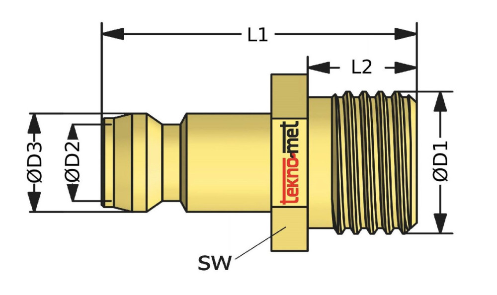 Náustek s vnějším závitem