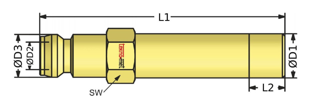 Náustek s prodloužením se závitem