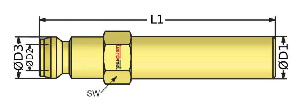 Náustek s prodloužením bez závitu