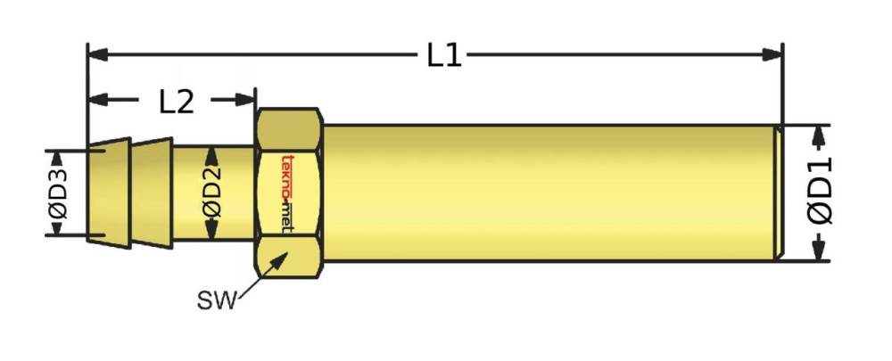 Trn pro hadici, s prodloužením bez závitu