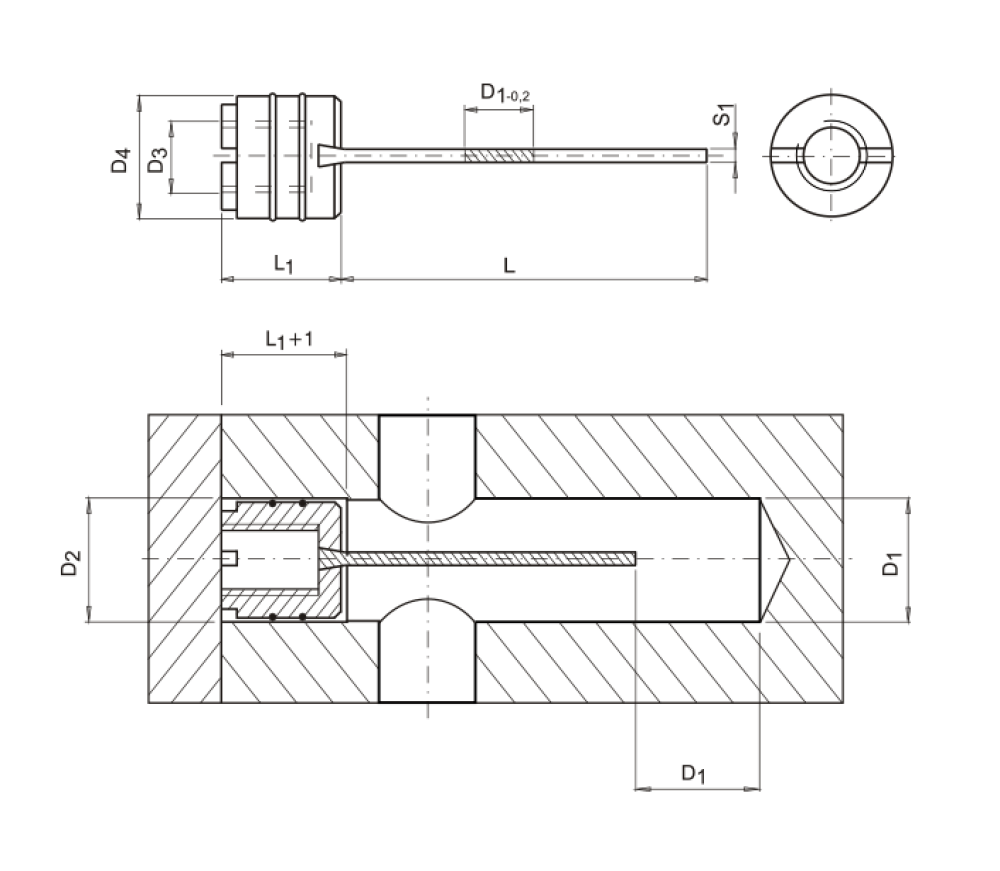 Přepážka rovná s o-kroužky