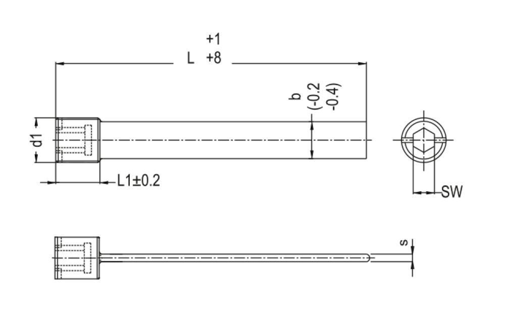 Přepážka rovná, válcový závit