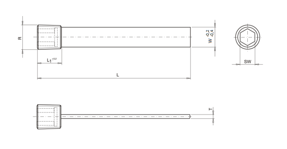Přepážka rovná, kónický závit