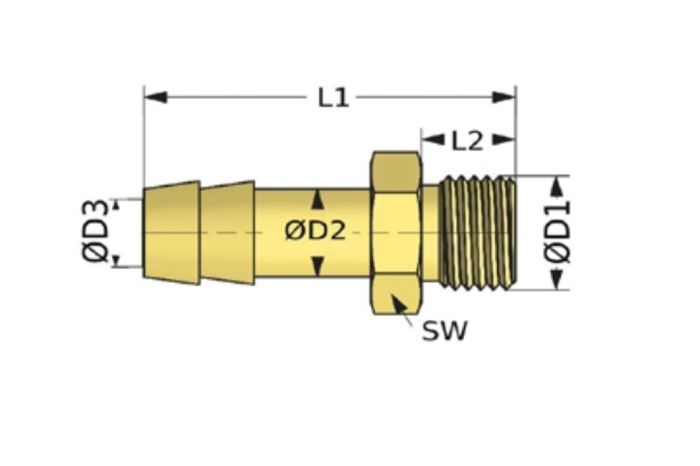 Trn pro hadici, s vnějším závitem