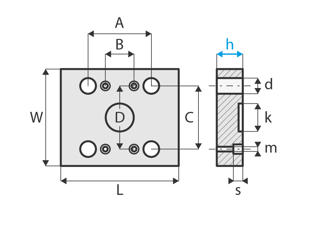 Upínací deska přesazená přes délku rámu