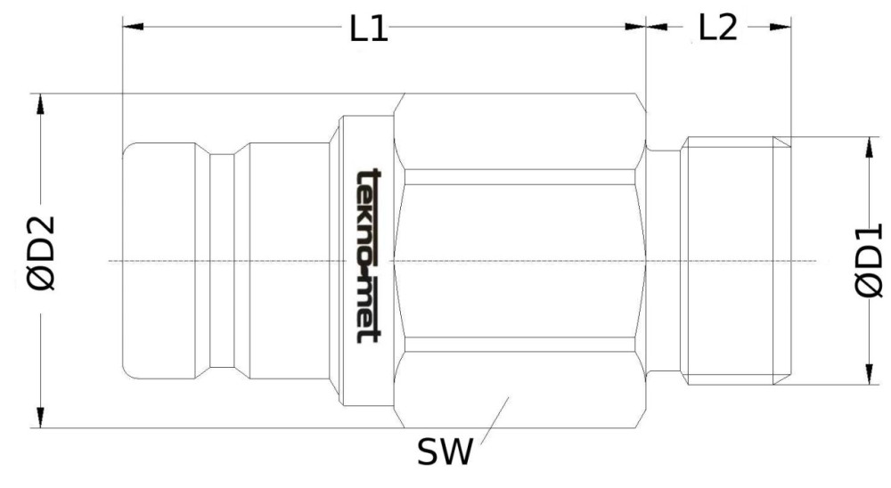 Náustek s vnějším závitem