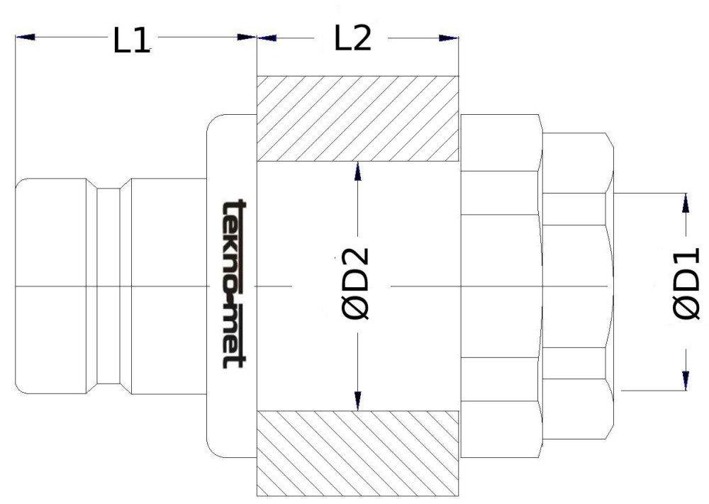 Náustek do panelu s vnitřním závitem