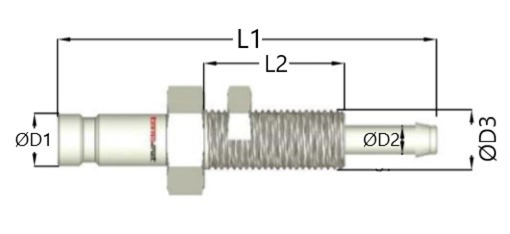Náustek do panelu s trnem pro hadici